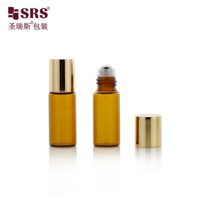 BLP-3ML Không rò rỉ Chai bi thủy tinh màu hổ phách cho nước hoa tinh dầu Tùy chỉnh bao bì mỹ phẩm