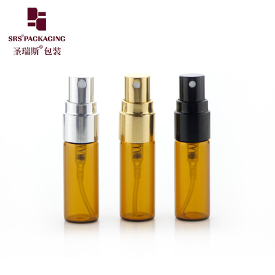 BLPA-3ML Amber Vial ống thủy tinh chai với nhôm vàng máy phun nước bốc cho nước hoa
