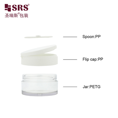 PETG003 Không màu trắng tiêm màu tùy chỉnh 100g 120g 150g 200g 250g Flip Cap Plastic Jar Với mẫu miễn phí