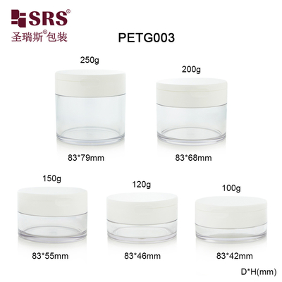 PETG003 100g 120g 150g 200g 250g Khối chứa PETG nhựa trong suốt cho kem da