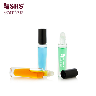 GB1-5ml Thick Wall Transparent Empty Pocket Size Cute Plastic Cap Hình hình xi lanh Máy áp dụng dầu móng Glass Roll On Bottle