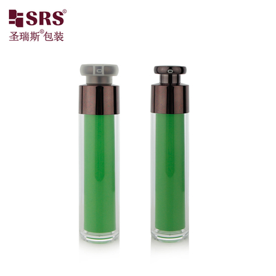 Hình dạng 2 tường AS nhựa không khí bao bì mỹ phẩm 15ml 30ml 50ml tùy chỉnh trang trí màu trắng chăm sóc da sắc serum kem dưỡng da bình bơm chân không