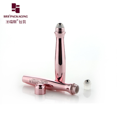 SRS8447-15ML Thắt lưng Hình dạng độc đáo Tiêm thổi tùy chỉnh Màu Pantone Đèn bóng Gel chăm sóc da cuộn trên chai Bao bì PETG