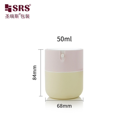 PA001 50ml tiêm dễ thương tùy chỉnh bình khỏa thân với nắp màu hồng Hòn chuối bơm không khí để tùy chỉnh kem dưỡng da mặt