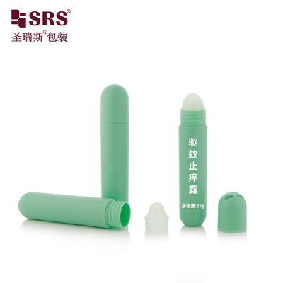 RPPG 25ml Tiêm Custom Pantone Màu Frosted Dome Cap Bottom Round Plastic PCR Eco-Friendly Roller PP Ball Bottle Applicator With Bag Lanyard Cỡ di động