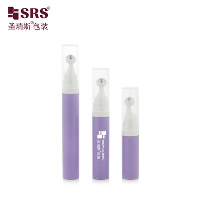 A0035 7.5ml 10ml 15ml Sơn Frosted Purple Màu tùy chỉnh Đẹp nhựa PP PCR Vật liệu tái chế Không khí Cuộn trên chai huyết thanh