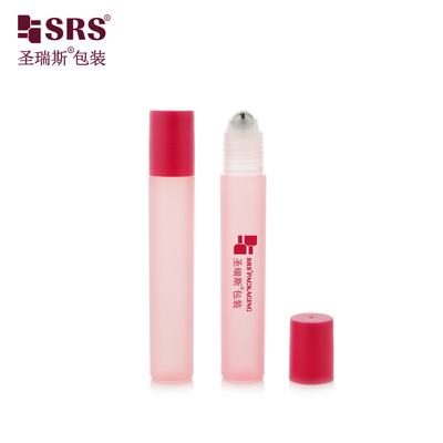 RPP-15ML Cap nhựa phẳng màu đỏ không rò rỉ PP Roll-On chai với quả bóng thép để giảm đau mắt Gel