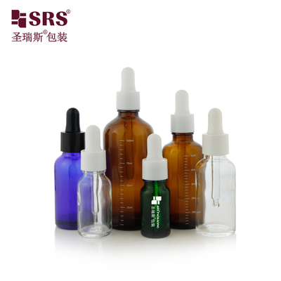 D001 Giải pháp lưu trữ dầu thiết yếu 18/415 chai thủy tinh với thùng nhỏ giòn bóng trong 5ml 10ml 15ml 20ml 30ml 50ml 100ml