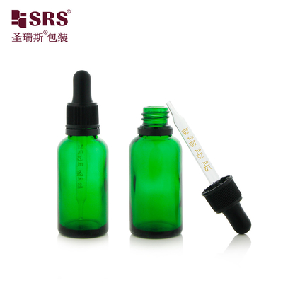 D003-1 chai giọt thủy tinh sáng màu xanh lá cây với nắp chống biến đổi TE Không rò rỉ