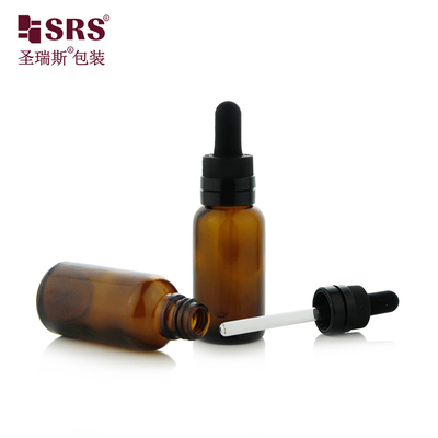 D007 Amber Semi-Transparent Mold Glass Dropper Lid Bottle For Hair Essence Tamper-proof Child Resistant Lid Seal (Bộ chứa nước nhỏ để làm tóc)