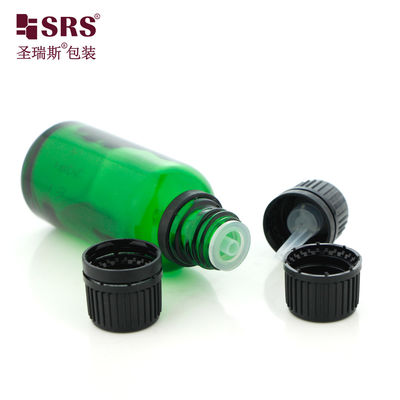 G001 chai thủy tinh đúc với vít cắm và nắp chống giả mạo lý tưởng để lưu trữ và bảo quản tinh dầu có nắp nhựa đen bền