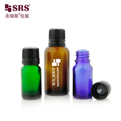 G006 Glass Round Boston Bottle Tamer Evident TE Cap Với Giấy thấm theo chiều ngang cho dầu thiết yếu