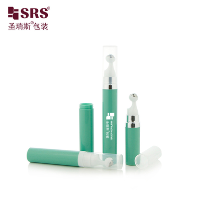 A0035 7.5ml 10ml 15ml Travel Pocket Size Plastic PP PCR Round Airless Pump Bottle Snap-on Design Roll On Serum Bottle