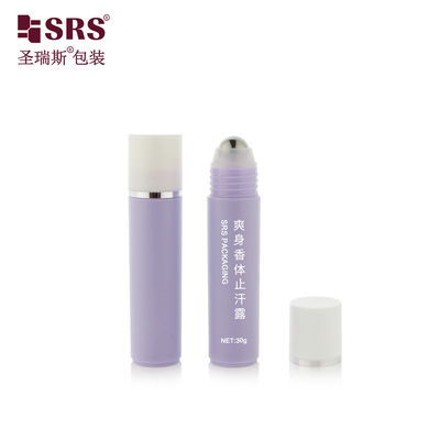 RPP-30ml Tiêm màu tím bóng mờ kết thúc mũ trắng với dán dấu nhẫn bạc bóng thép massage tóc huyết thanh chai cuộn