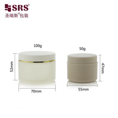 SRSH 50g 100g Tiêm Màu tùy chỉnh Matte hoàn thiện nhựa PP Cream Jar Bao bì cho mặt nạ