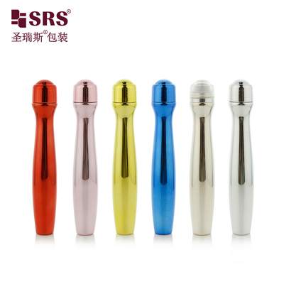 SRS8447-15ML Nhựa PETG kim loại lấp lánh cuộn trên chai để xoa bóp Gel mắt Bao bì mỹ phẩm