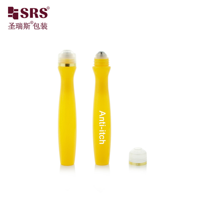 SRS8447-15ML Tiêm thổi màu vàng bóng PETG nhựa cuộn trên thép chuối bóng cuộn chống ngứa ứng dụng chất lỏng