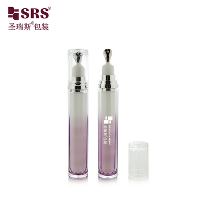 LR001-15ML Tùy chỉnh Màu sườn sườn sơn Acrylic Double Wall Bottle With Metal Applicator For Eye Cream