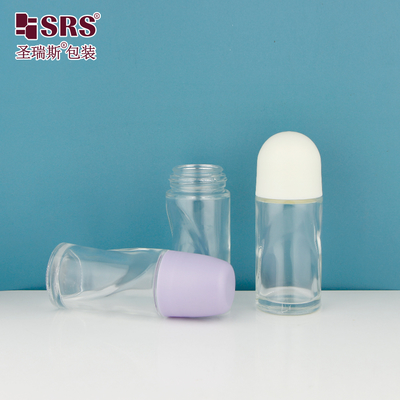 BLPG-B 50ml Bán buôn Hình dạng độc đáo Lăn khử mùi Chai thủy tinh Không rò rỉ Tùy chỉnh Bao bì mỹ phẩm trong suốt