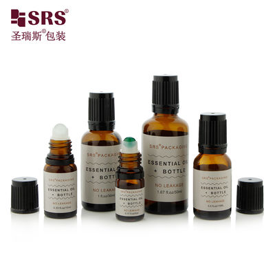 Chai lăn thủy tinh Boston tròn BLPF 5ml 10ml 15ml 20ml 30ml 50ml 100ml với nắp chống giả TE cho tinh dầu