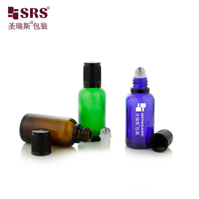 BLPF 5ml 10ml 15ml 20ml 30ml 50ml 100ml Quả chai thủy tinh màu xanh lá cây Amber tròn với quả bóng thép cuộn cho tinh dầu thiết yếu