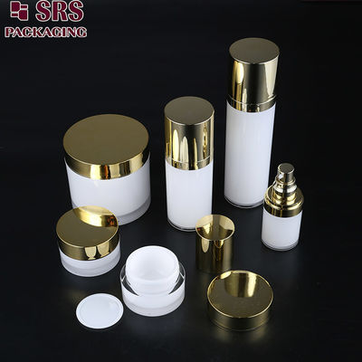 SRS mẫu miễn phí nhựa tái chế chăm sóc da acrylic đóng gói lọ và chai kem tròn