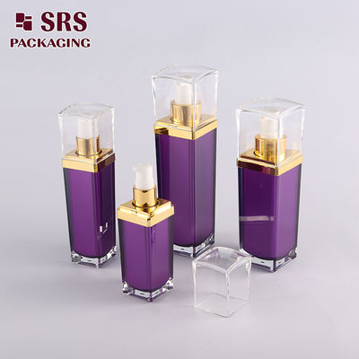 L052 SRS Nhà sản xuất bán buôn bình bơm rỗng hình vuông acrylic với nắp trong suốt