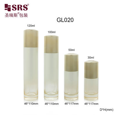 GL020 30ml 50ml 100ml 120ml Luxury Empty Transparent Glass Bottle With Lotion Pump For Cosmetic Cream (Đống kính trong suốt và trống với bơm kem dưỡng da cho kem thẩm mỹ)