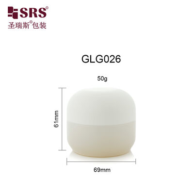 GLG026 50g Cute Round Bottom Round Cap Empty Cosmetic Glass Jar For Cream Facial Care Product