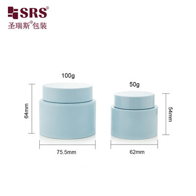 SRSJL 50g 100g trống sơn màu xanh mat màu PP kem bình chứa tùy chỉnh cơ thể giặt bình