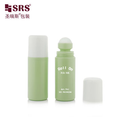 RPPC 75ML PP PCR Chai Lăn Khử Mùi Thân Thiện Với Môi Trường Tái Chế Với Nắp Phẳng Bóng