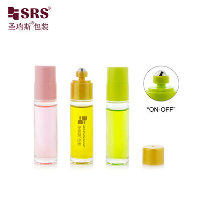 BLPB 15ML Mold Empty Transparent Glass Roll On Bottle With Switch For Essential Oil