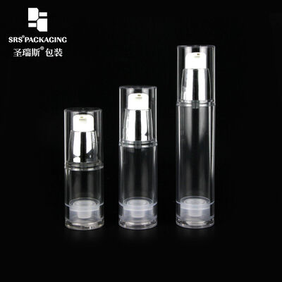 Custom Airless Vacuum Bottle 15ml 30ml 50ml Empty Cosmetic Pump Bottle, Refillable Skincare Packaging Container
