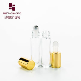 Custom 10ml rõ ràng dày tường thủy tinh cuộn trên chai cho dầu thơm thiết yếu
