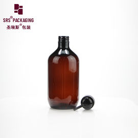 thời gian dẫn ngắn màu hổ phách tròn vai nhựa xà phòng lỏng trống chai thú cưng 500ml