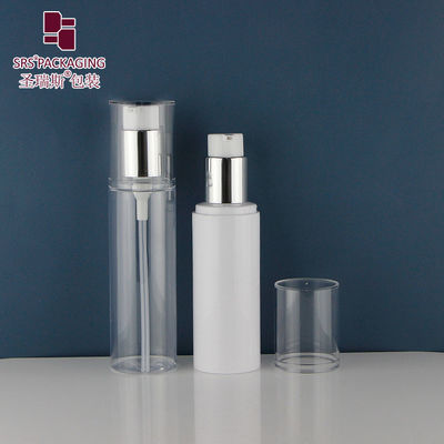 120ml vật liệu PCR tái chế tùy chỉnh Máy bơm kem rỗng chai PET phẳng