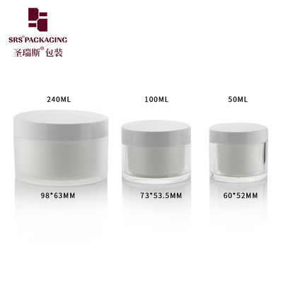 50ml 100ml 240ml Clear Acrylic Plastic Replaceable Jar Empty Wholesale Cream Jars Các loại kem có thể thay thế