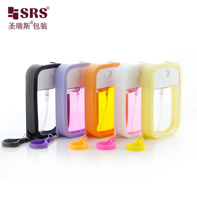 SRS Lắp đầy lại nước hoa trống Custom silicone Cover With Hook Spray chai 50ml